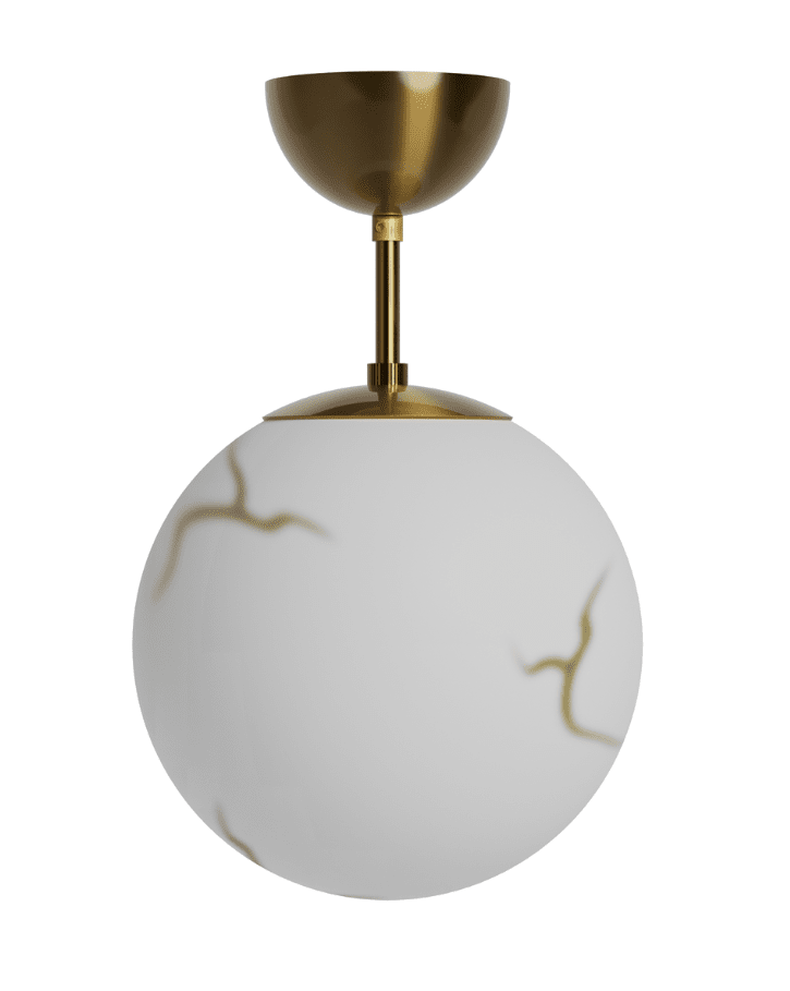 Bellagio Ø25 Messing plafond Fra By Rydéns - Lampen best&aring;r av et vakkert marmorert glass med en diameter p&aring; 25 cm, som gir et mykt og behagelig lys.