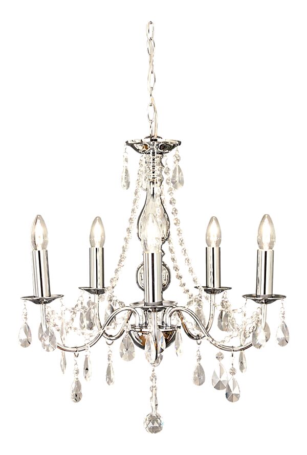 Granville Ø60 Krom Taklampe Fra Aneta Lighting - Med sin kromfinish og glitrende krystalldetaljer sprer den et fortryllende lys og skaper en sofistikert atmosfære.