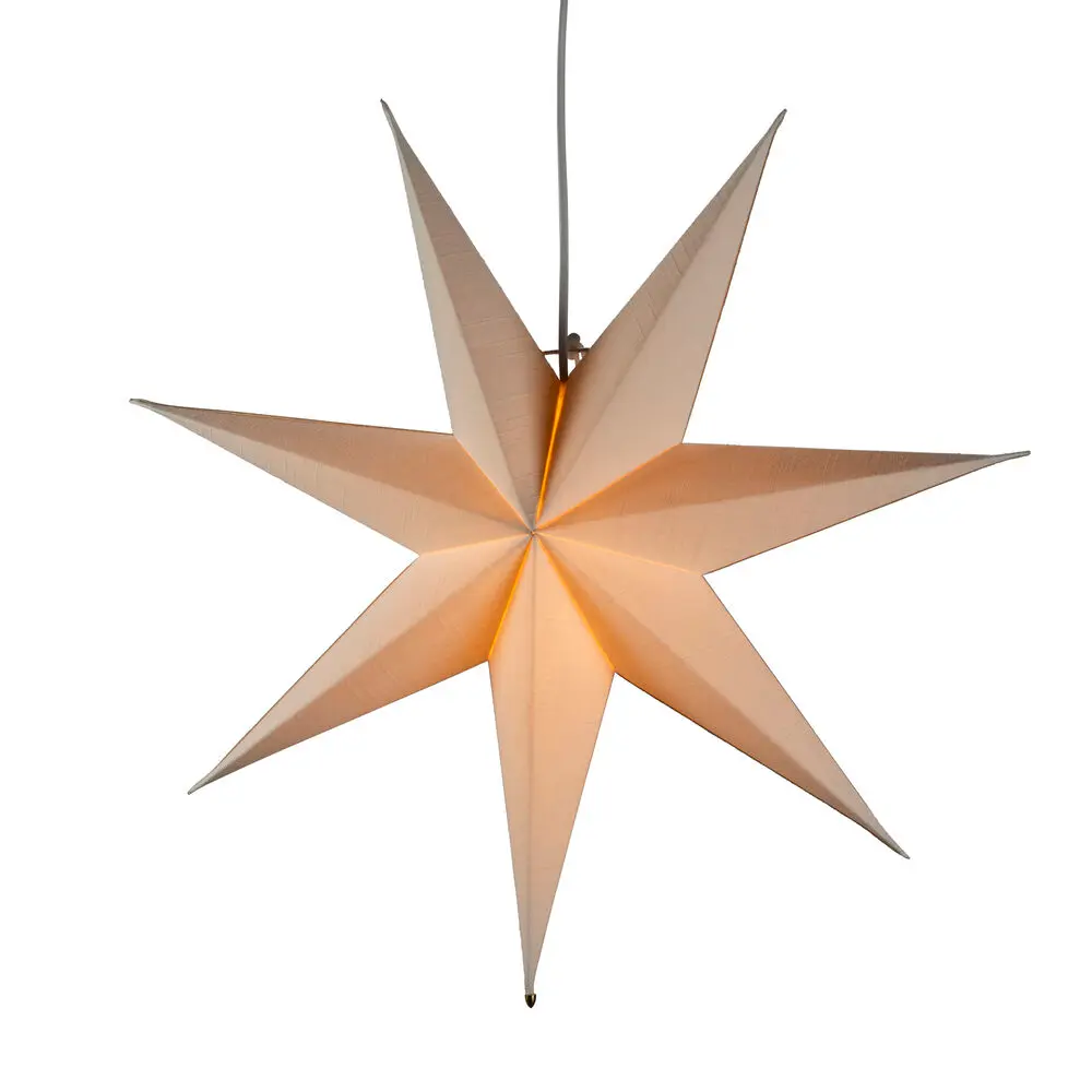 Papirstjerne Ø78 Hvit Fra Konstsmide - Vakre papirstjerner i hvit klassisk farge, 78 cm i diameter &ndash; en stilig juledekorasjon med et rustikk preg.