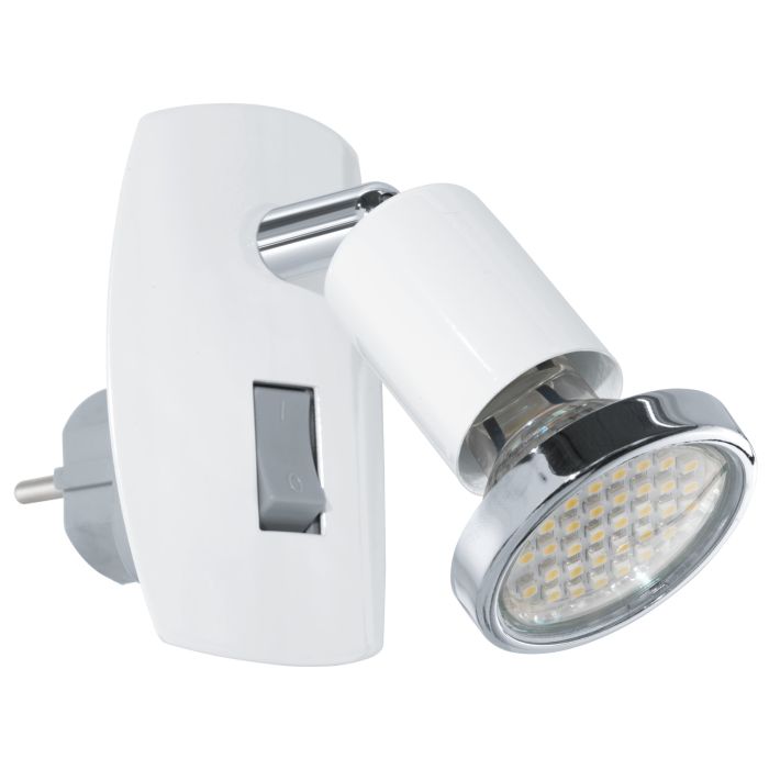 Mini 4 Hvit leselampe Fra Eglo - Denne enkle og funksjonelle vegglampen gjør det enkelt hvis du ikke ønsker å skru lampen fast på veggen.