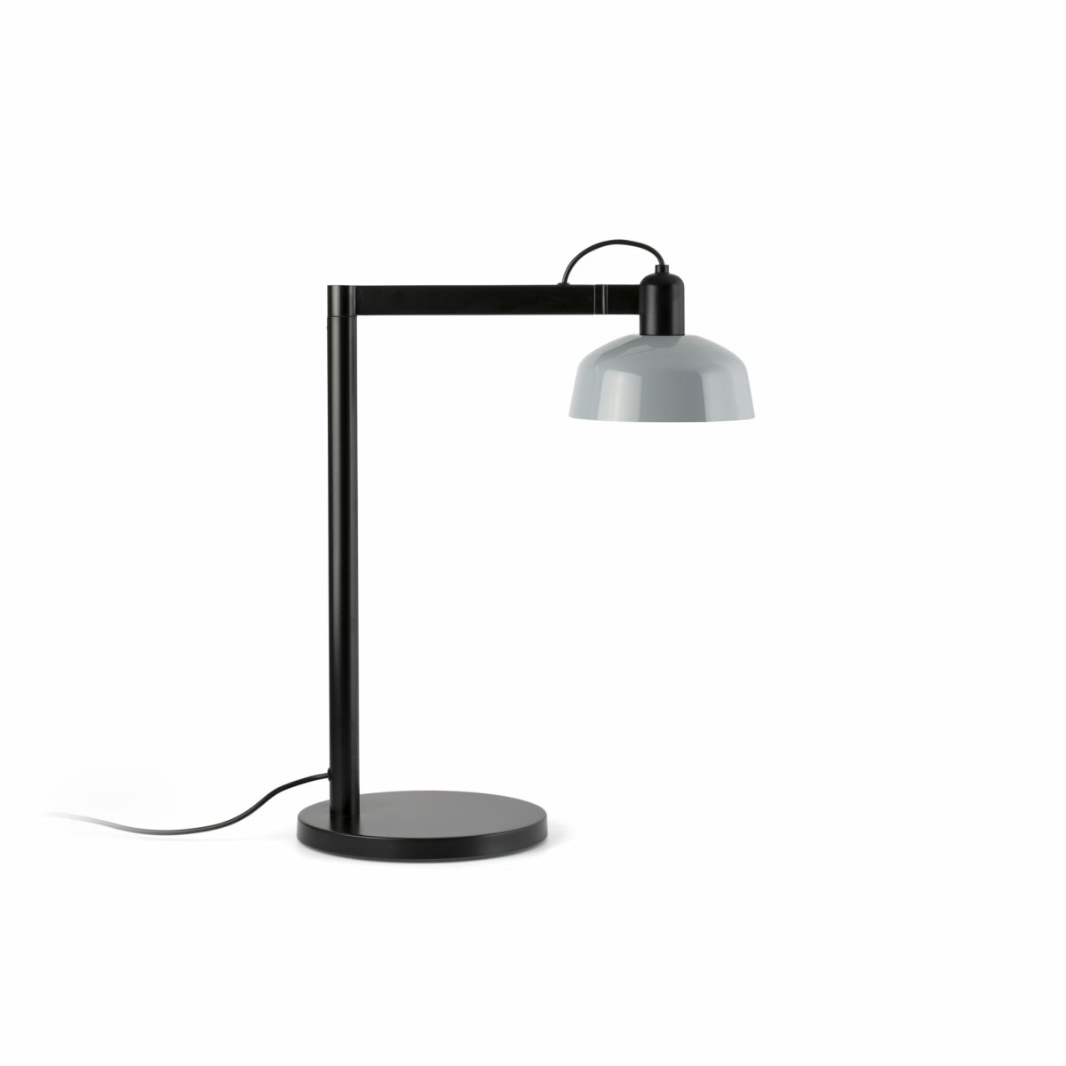 Tatawin 58cm Gråblå skrivebordslampe Fra Faro Barcelona - Tatawin er en bordlampe med svart struktur og en gr&aring; metallskjerm som gir et rettet, fokusert lys.