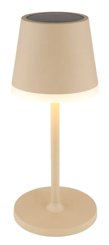 Bordslampa LED Sand solcellelampe Fra Globo Lighting - Den diskreta designen sm&auml;lter in i alla milj&ouml;er och med IP44-klassning &auml;r den t&aring;lig mot v&auml;der och vind.