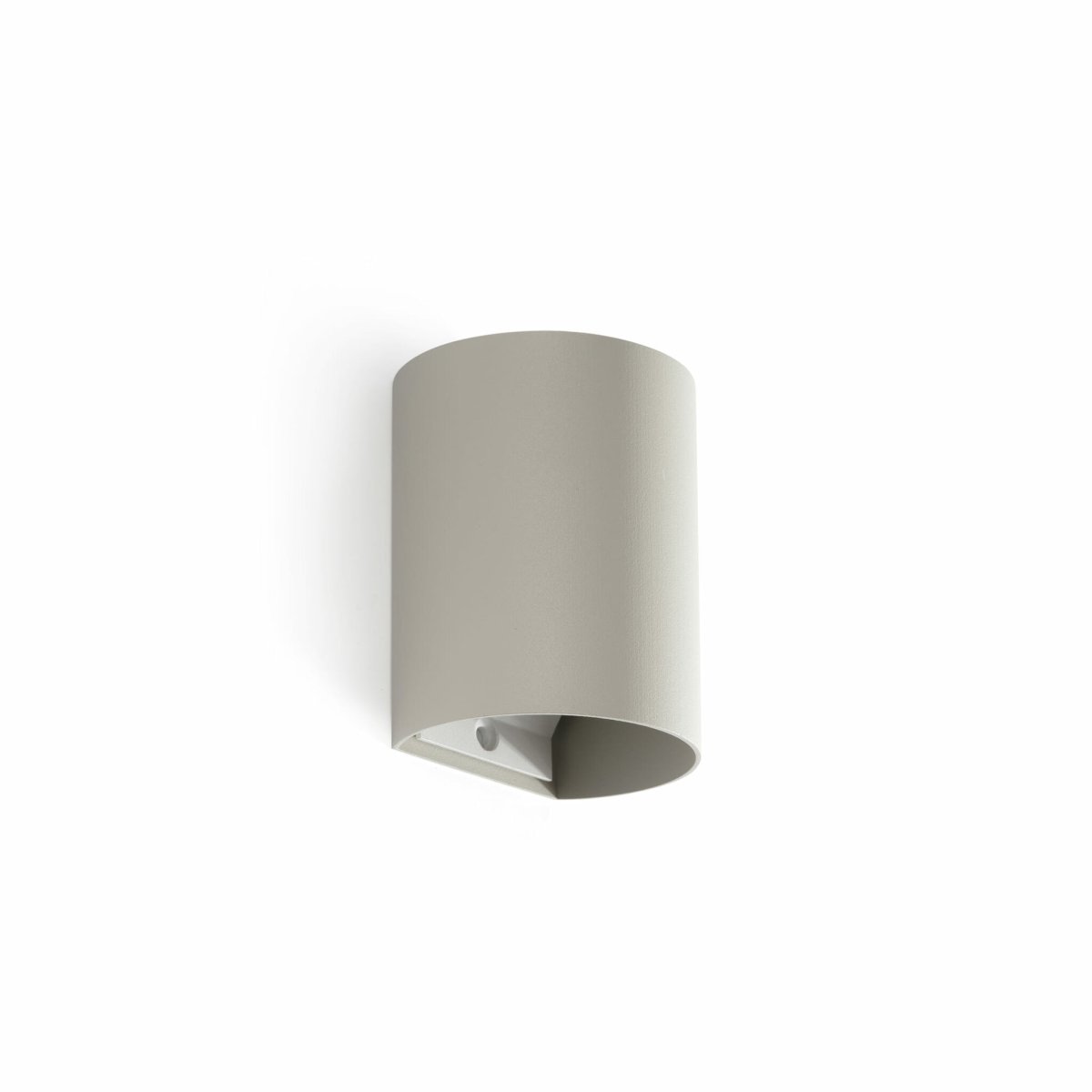 Sole 10cm Grå vegglampe Fra Faro Barcelona - Den er tilgjengelig i to st&oslash;rrelser og kan gi lys i &eacute;n eller to retninger, noe som gj&oslash;r den ideell for ganger, trapper og mindre rom.