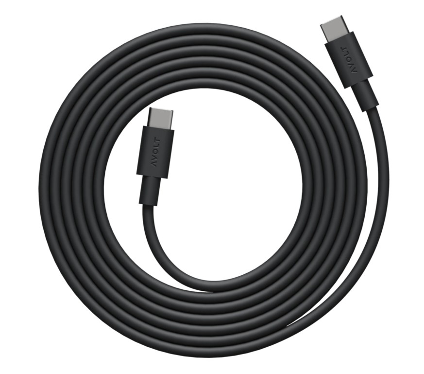 Cable 1 USB C to USB C Charging Cable, 2m Svart Fra Avolt - Kabel 1 USB-C til USB-C fra Avolt kombinerer kraftig lading med stilig skandinavisk design.