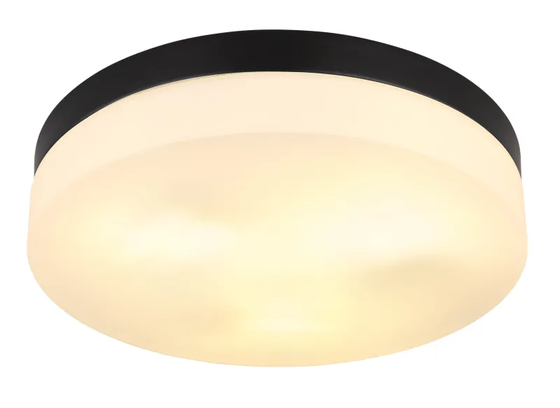 Vranos 30cm Svart Fra Globo Lighting - Lampan &auml;r tillverkad i aluminium och glas, vilket ger ett tidl&ouml;st och sofistikerat uttryck.