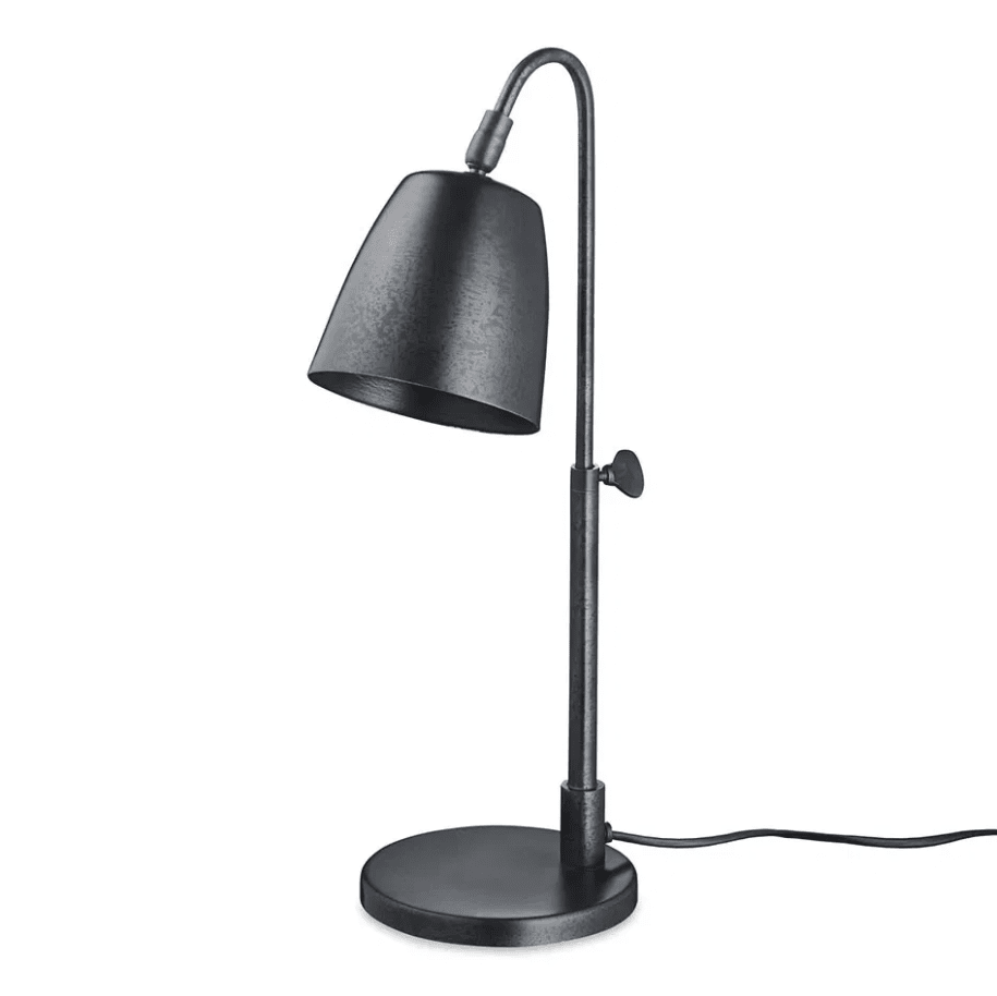Lumi 43cm Antikk sort skrivebordslampe Fra H. Skjalm P - 