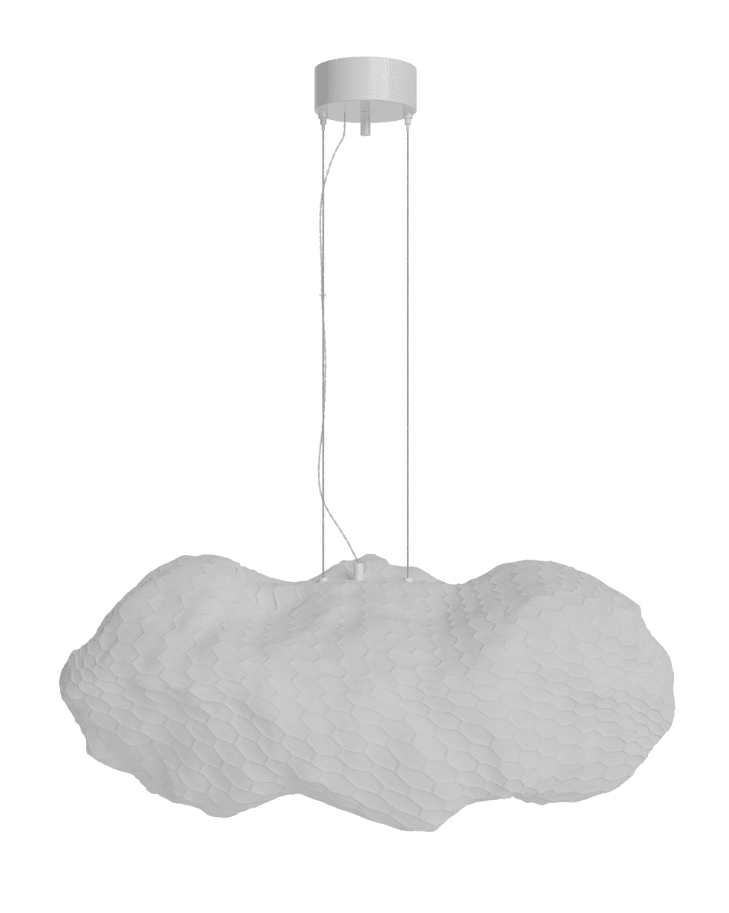 Nuevo 76cm Hvit Taklampe Fra By Rydéns - Nuevo er en feminin og elegant lampe med sin unike form, laget av et nett formet som en dr&oslash;mmende sky.