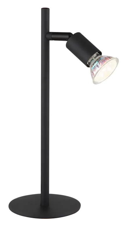 Matrix 30cm Svart skrivebordslampe Fra Globo Lighting - Den runda basen och det raka metallr&ouml;ret i mattsvart ger ett modernt och elegant uttryck.