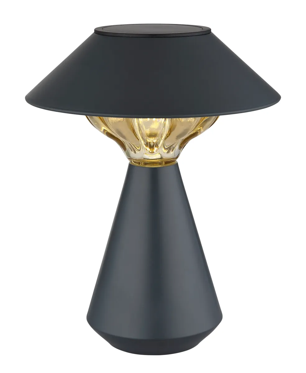 Cup LED Antrasitt solcellelampe Fra Globo Lighting - Den diskreta designen sm&auml;lter in i alla milj&ouml;er och med IP44-klassning &auml;r den t&aring;lig mot v&auml;der och vind.