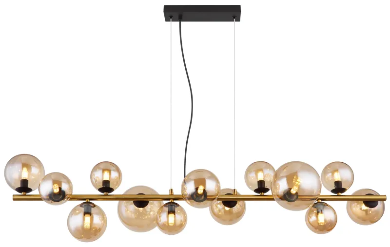 Riha 120cm Rav Taklampe Fra Globo Lighting - Lampan &auml;r av matt m&auml;ssingsf&auml;rgad metall och ger ditt hem en lyxig och inbjudande atmosf&auml;r.