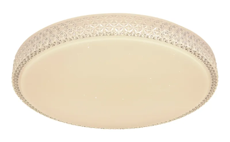 Ovi Ø60 Hvit plafond Fra Globo Lighting - Kombinationen av vit metall, glittrande dekordetaljer och klara plastkristaller g&ouml;r den till en riktig blickf&aring;ngare.