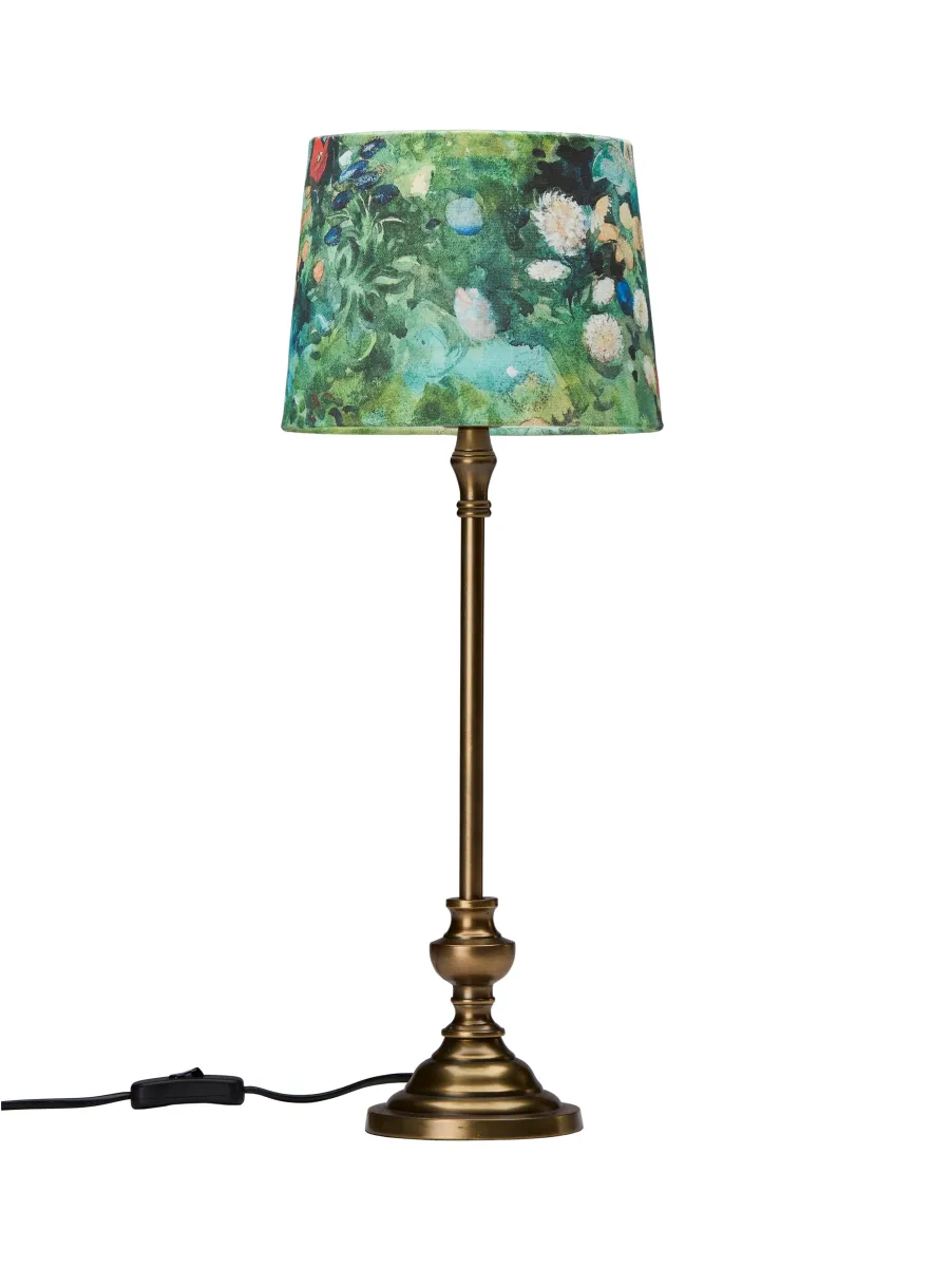 Andrea 53cm Grønn bordlampe Fra PR Home - Andrea bordlampe skaper sammen med lampeskjermen "Blomster" et vakkert utseende og blir blikkfanget i rommet.