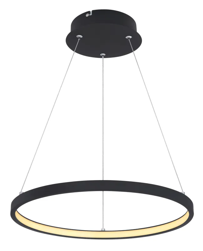 Ralph Ø38 Svart Taklampe Fra Globo Lighting - Den moderna, runda takpendeln Ralph i mattsvart &auml;r en stilren blickf&aring;ngare i ditt hem.
