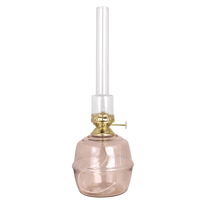 Kerosene Lamp Majken Big Rosa Fra Strömshaga - Brennere i klart glass og brennere i messing.