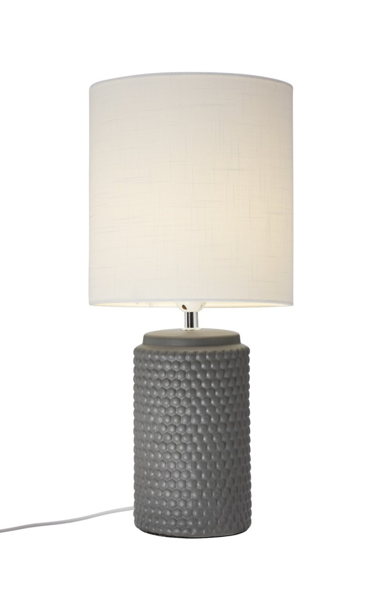 Bubble 50cm Grå bordlampe Fra Cottex - Bubble bordlampe er en stilig keramisk lampe med en unik boblestruktur p&aring; foten som gir et moderne inntrykk.