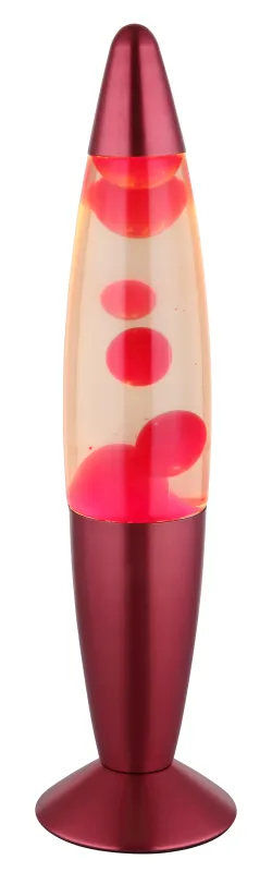 Etna RØD barnelampe Fra Globo Lighting - Etna &auml;r en fascinerande lavalampa med klar v&auml;tska och r&ouml;tt vax som sm&auml;lter l&aring;ngsamt och skapar hypnotiska ljuseffekter.