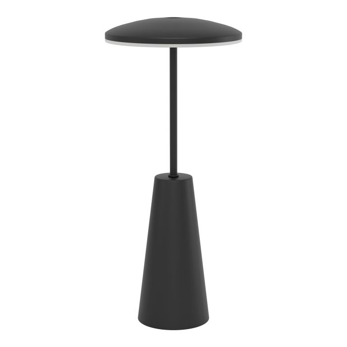 Piccola 28cm Svart bærbar Fra Eglo - Lampen styres enkelt med en berøringsdimmer og lades via USB, noe som gjør den trådløs og enkel å ta med seg.
