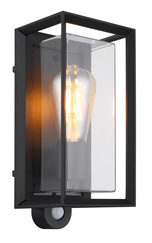Logana Svart utendørslampe Fra Globo Lighting - Med sin rektangul&auml;ra design och unika ljusspridning kombinerar den stil och funktion.