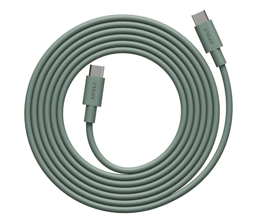 Cable 1 USB C to USB C Charging Cable, 2m Grønn Fra Avolt - Kabel 1 USB-C til USB-C fra Avolt kombinerer kraftig lading med stilig skandinavisk design.
