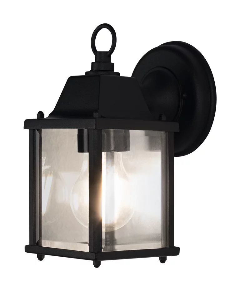 Lantern Square S Svart utendørslampe Fra Ledvance - Lantern Square er en stilig vegglampe i klassisk lanternedesign som gir en tidl&oslash;s og elegant f&oslash;lelse til fasader, entre og uteplasser.