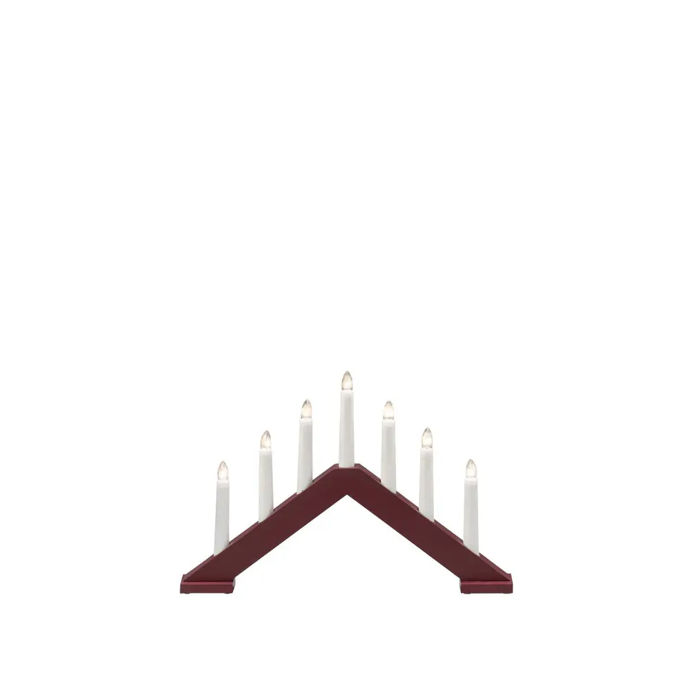 Candelabra 7 Lights Matt mørk rød Fra Konstsmide - Gi hjemmet ditt en tidl&oslash;s og stilig julestemning med denne elegante adventslysestaken i tre.