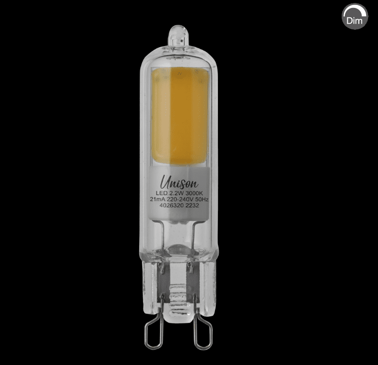 LED G9 2,2W 3000K dimbar Fra Unison - 