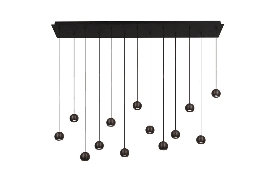 Montana 130cm Brun Taklampe Fra Lucide - Høyden er justerbar med sin 250 cm lange ledningslengde, og de runde spotlightene med en diameter på 7 cm gir et godt og sterkt lys rettet nedover.