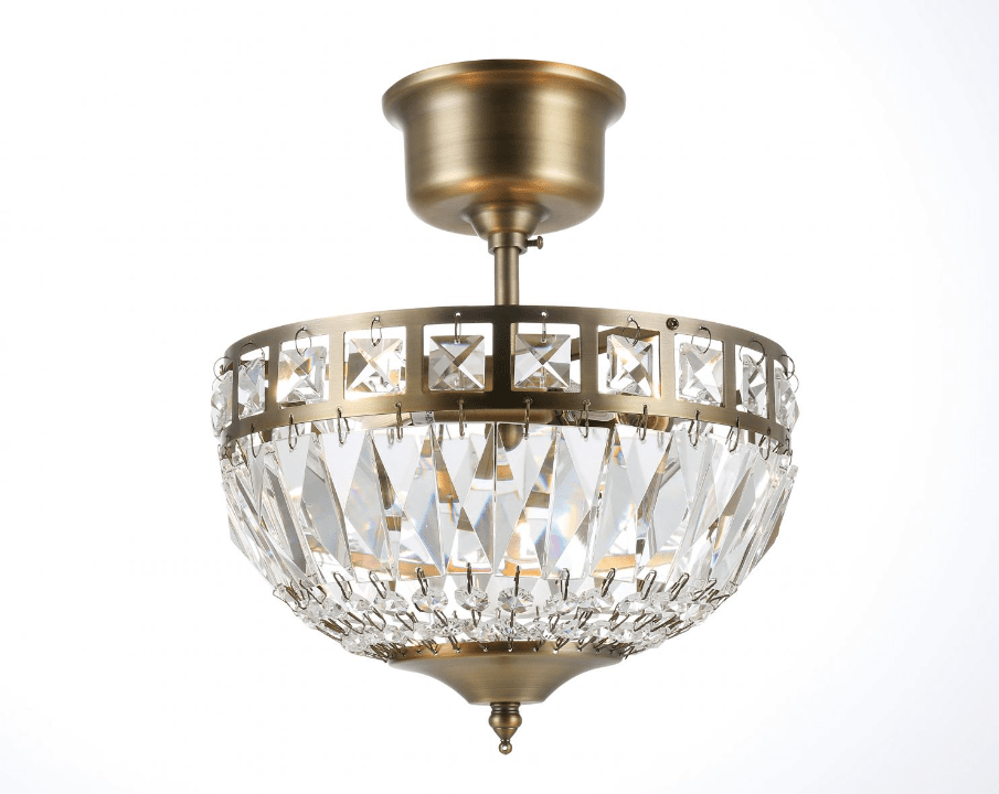 Flores Ø25 Antikk messing krystall Fra Norrsken Design - De h&aring;ndkuttede klasse 1 K9-krystallene gir en spektakul&aelig;r glans og skaper et vakkert lysspill som forvandler ethvert rom til en glitrende oase.