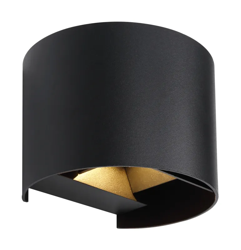 Veronika Svart utendørslampe Fra Globo Lighting - Med sin halvcirkelformade design i matt svart pressgjuten&nbsp;aluminium ger den ett elegant intryck samtidigt som den &auml;r v&auml;dert&aring;lig.