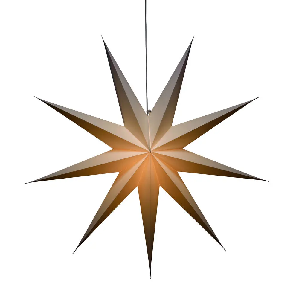 Papirstjerne Ø115 Hvit Fra Konstsmide - Perfekt &aring; henge i vinduet eller mot en vakker vegg &ndash; en tidl&oslash;s dekorasjon som forgyller hvert rom med enkel eleganse.