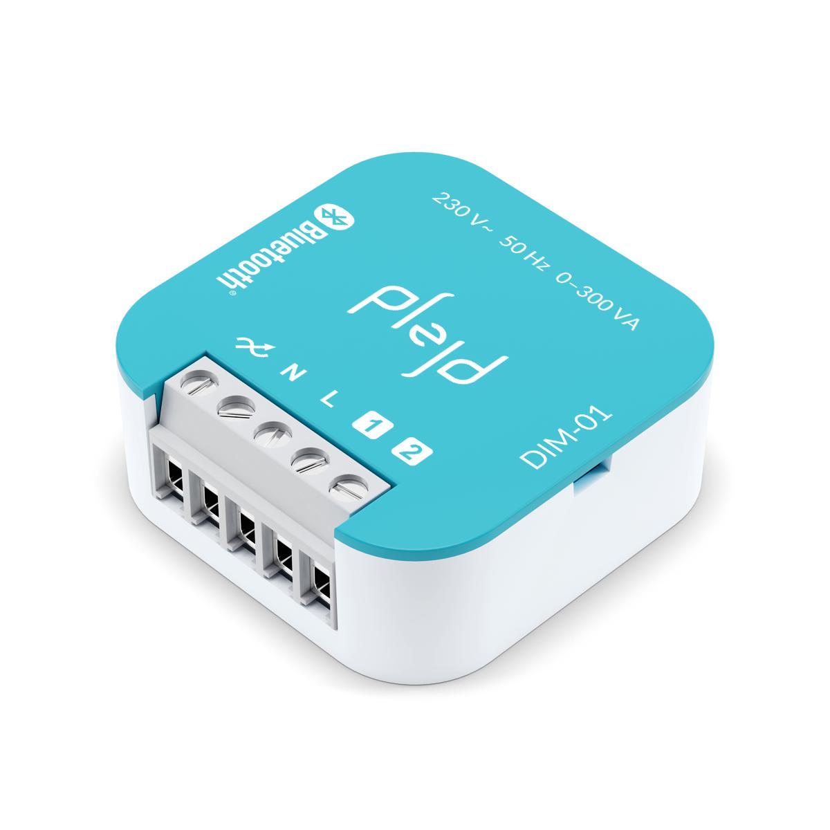 Innfelt dimmer DIM-01 Fra Plejd - Produktet kan styres automatisk via innebygde tidsfunksjoner som astro- og ukeur, samt tr&aring;dl&oslash;st via appen eller gjennom andre produkter fra Plejd.