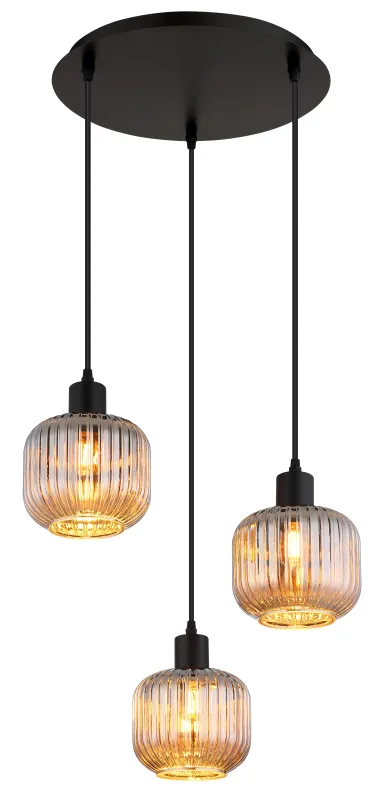 Tom Ø42 Røykfarget Taklampe Fra Globo Lighting - Den mattsvarta metallen ger ett modernt uttryck och passar perfekt in i olika inredningsstilar.