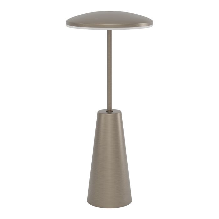 Piccola 28cm Bronse bærbar Fra Eglo - Lampen styres enkelt med en berøringsdimmer og lades via USB, noe som gjør den trådløs og enkel å ta med seg.
