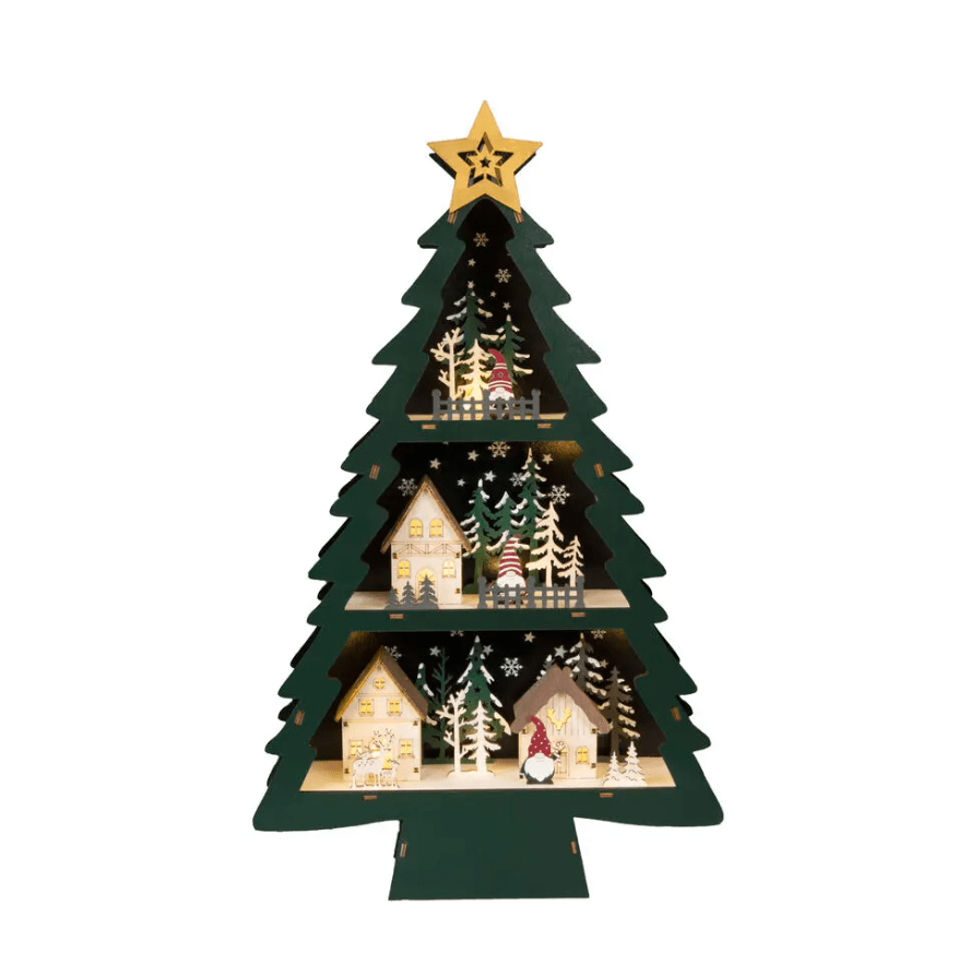 Silhuett Juletre Grønn Fra Konstsmide - Nydelig dekorasjon i form av et juletre helt laget av tre.