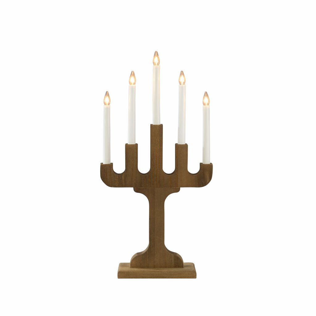 Candelabra 5 Lights Valnøtt Fra Konstsmide - Med fem lys sprer den en varm og atmosf&aelig;risk gl&oslash;d som skaper en koselig atmosf&aelig;re i vinterm&aring;nedene.