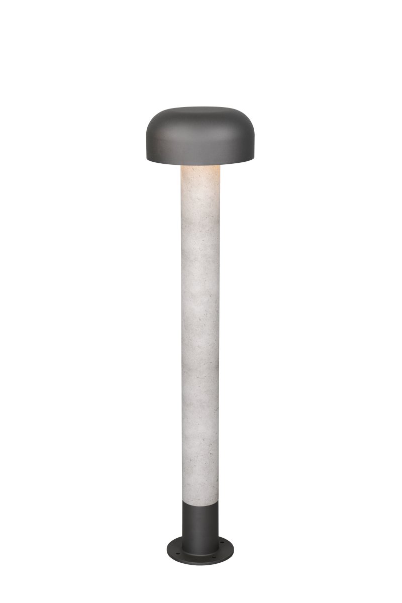 Fraser 84cm Betong utseende pullerter Fra Trio Lighting - Fraser er laget av st&oslash;pt aluminium og kombinerer moderne minimalisme med naturlige detaljer.