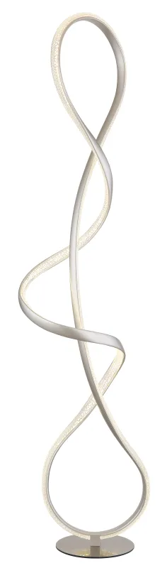 Swirl Nikkel gulvlampe Fra Globo Lighting - Med en kompakt storlek och en kraftfull LED-teknik p&aring; 2260 lumen och 4000K ger den klar och behaglig belysning.