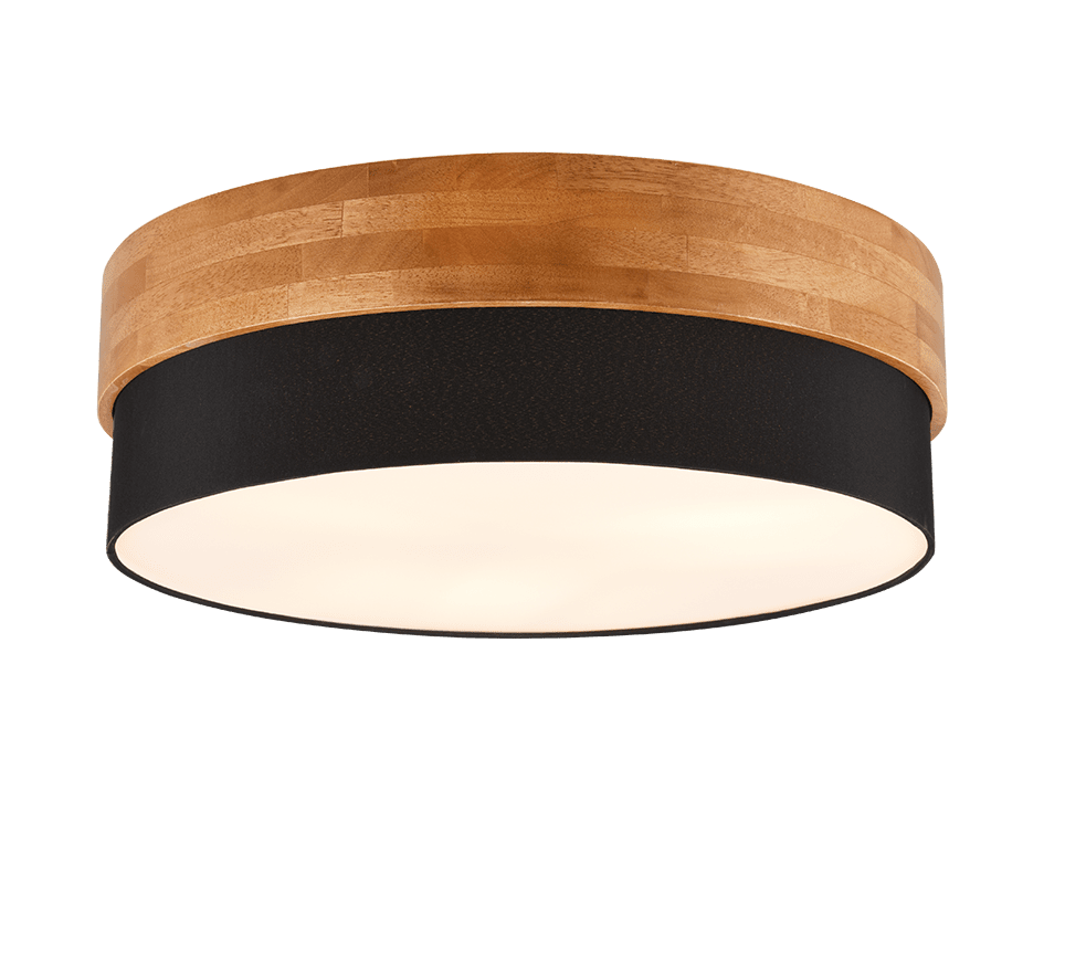 Seasons Ø50 Svart plafond Fra Trio Lighting - Seasons taklampe kombinerer enkle former med naturlige materialer og skaper en harmonisk og innbydende atmosfære.