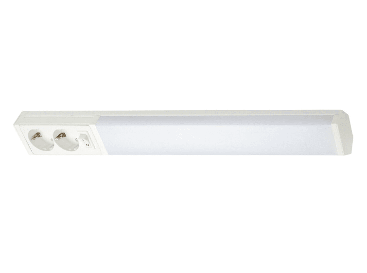 Handy Stikkontakt 55cm Hvit Fra Airam - Handy er en popul&aelig;r arbeidsplass-/benkelampe som er ment som generell belysning i kj&oslash;kken, vaskerom og vaskerom.
