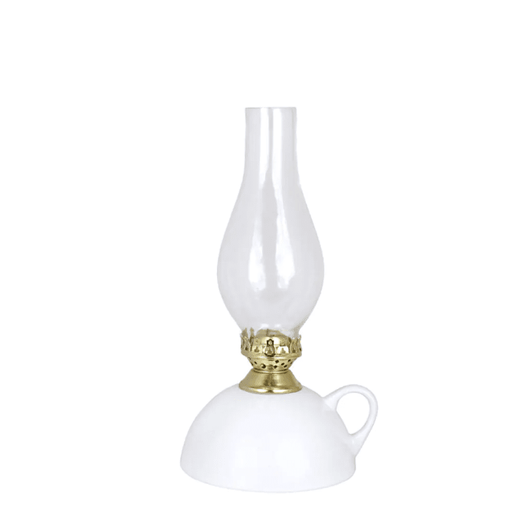 Ceramic kerosene lamp with handle Hvit Fra Strömshaga - Passer med veke artikkelnummer 116210 og brennere med artikkelnummer 128118G.