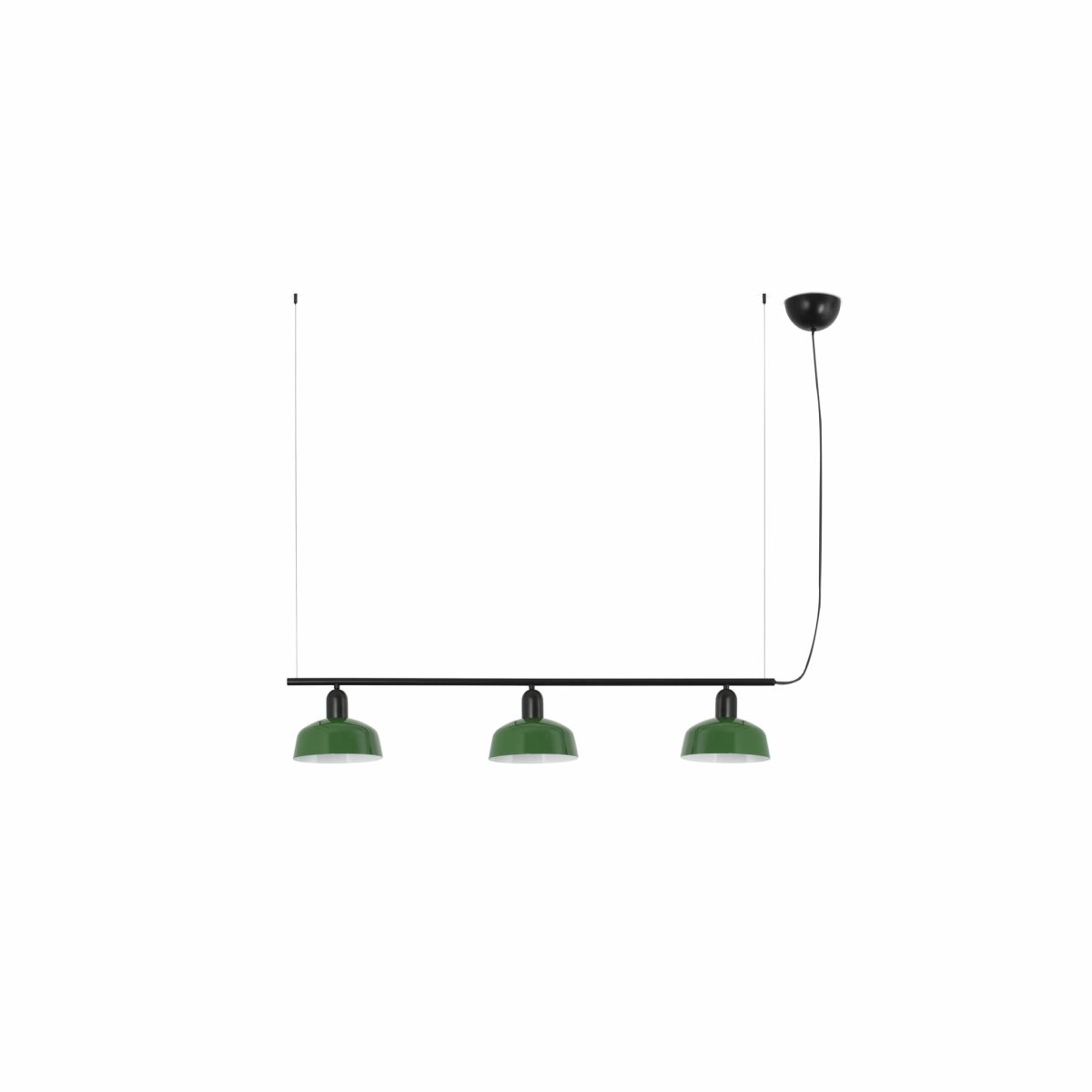 Tatawin 100cm Grønn Taklampe Fra Faro Barcelona - Tatawin er en takpendellampe med svart struktur og en gr&oslash;nn metallskjerm som gir et fokusert og stilig lys.