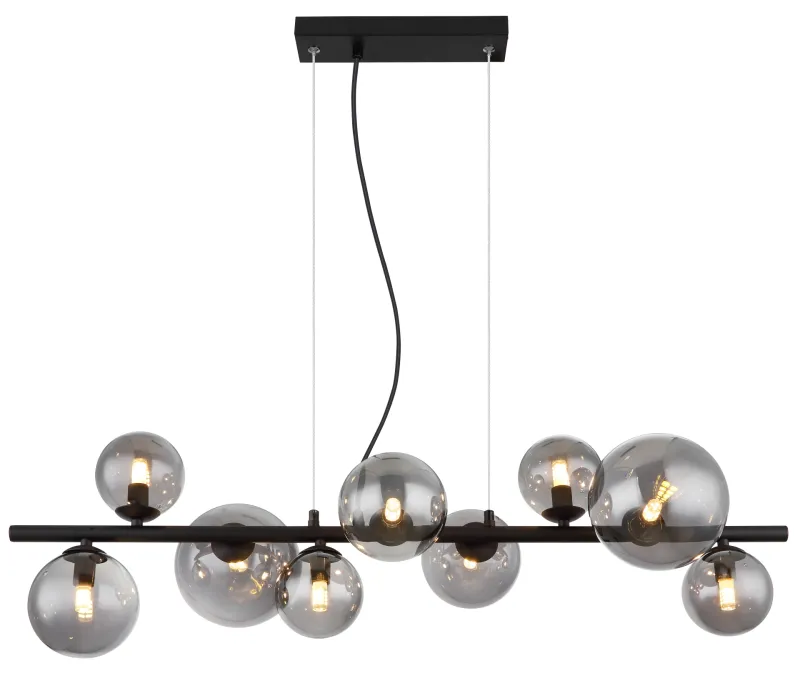 Riha 87cm Røykfarget Taklampe Fra Globo Lighting - Lampan &auml;r av mattsvart metall och ger ditt hem en lyxig och inbjudande atmosf&auml;r.