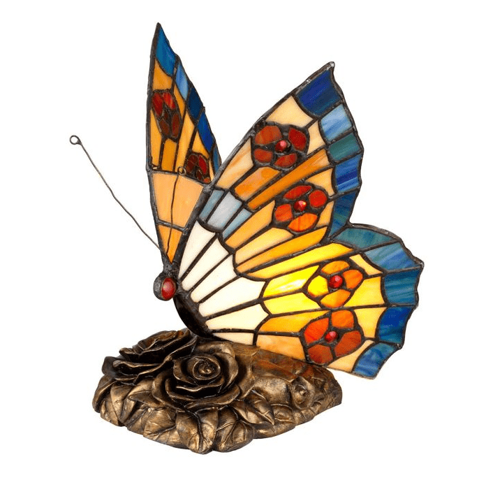 Butterfly 23cm Flerfarget Fra Elstead Lighting - Basen har en elegant bronsefinish, som gir den en sofistikert og tidl&oslash;s f&oslash;lelse.