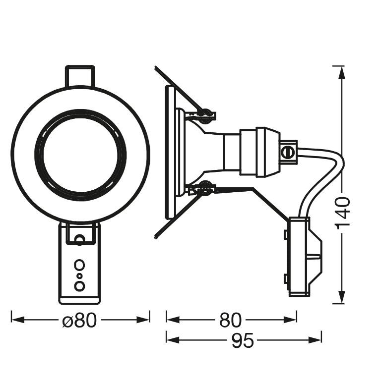 Recess Sett inkl GU10 5x2W Hvit Fra Ledvance - Lyskasterne krever en avstand p&aring; minst 20 cm mellom hverandre.