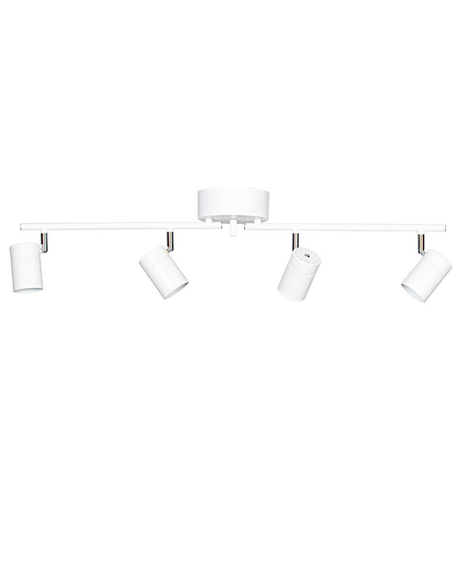 Correct 4 Matt hvit spotlight Fra By Rydéns - Takskinnen gir deg et godt arbeidslys og d&aring; designet er stilig og diskret, den er perfekt &aring; kombinere med en stilig taklampe som skaper stemning over for eksempel kj&oslash;kkenbordet.