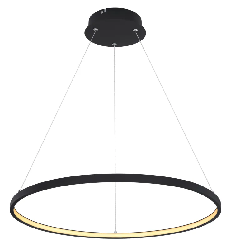 Ralph Ø60 Svart Taklampe Fra Globo Lighting - Den moderna, runda takpendeln Ralph i mattsvart &auml;r en stilren blickf&aring;ngare i ditt hem.