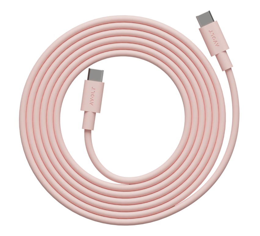 Cable 1 USB C to USB C Charging Cable, 2m Rosa Fra Avolt - Kabel 1 USB-C til USB-C fra Avolt kombinerer kraftig lading med stilig skandinavisk design.