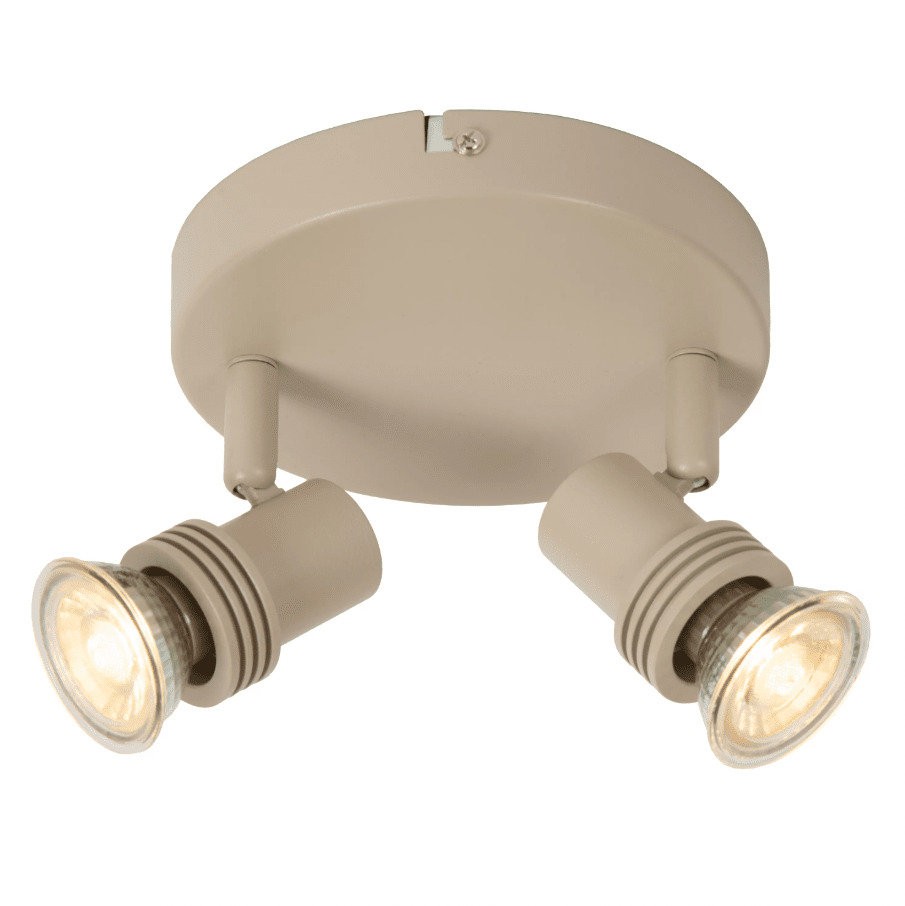 Kianti 2 Taupe spotlight Fra Lucide - Enten den plasseres i stuen, kjøkkenet eller gangen, gir Kianti en sofistikert og luksuriøs følelse.