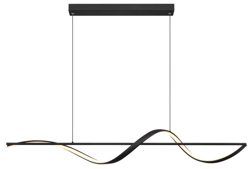 Violino 120cm Svart Taklampe Fra Globo Lighting - Den svarta PVC-kabeln &auml;r justerbar i h&ouml;jd och kan anpassas individuellt f&ouml;r att passa rummets takh&ouml;jd.