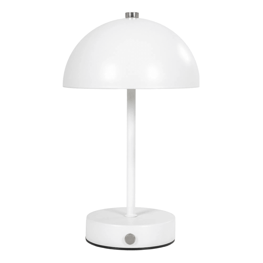 Holt LED 25cm Hvit bærbar Fra House of Nordic - De klassiska formen i vit metall med silvriga detaljer bidrar med en harmonisk atmosf&auml;r till rummet.